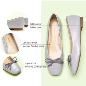 C.Paravano women’s NWT s 42 flats with bowknot/casual slip on dress shoes Grey